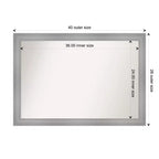 Specchio da parete per bagno Flair non smussato 40" x 28" Nichel lucido - Amanti Art: include l'hardware per il montaggio