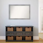 Specchio da parete per bagno Flair non smussato 40" x 28" Nichel lucido - Amanti Art: include l'hardware per il montaggio