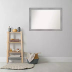 Specchio da parete per bagno Flair non smussato 40" x 28" Nichel lucido - Amanti Art: include l'hardware per il montaggio