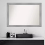 Specchio da parete per bagno Flair non smussato 40" x 28" Nichel lucido - Amanti Art: include l'hardware per il montaggio