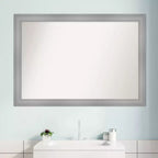 Specchio da parete per bagno Flair non smussato 40" x 28" Nichel lucido - Amanti Art: include l'hardware per il montaggio