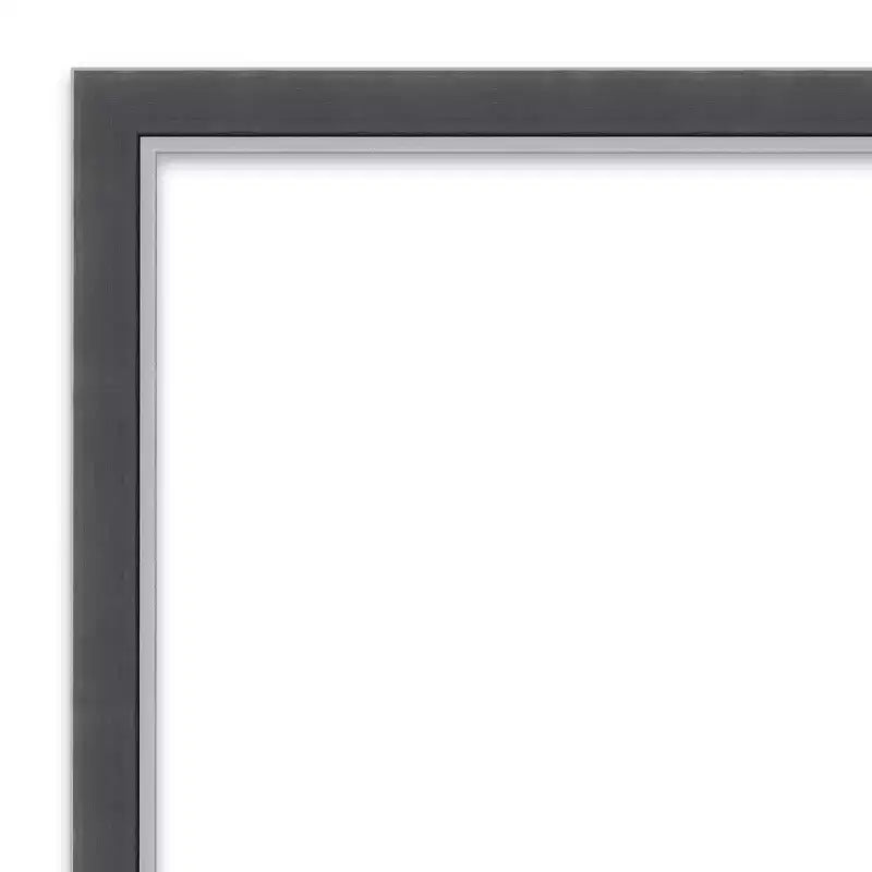 Specchio da Parete Sottile da Bagno in Eva non smussato da 38" x 26" Nero - Amanti Art: Cornice in polistirolo, montaggio a parete
