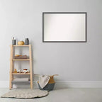 Specchio da Parete Sottile da Bagno in Eva non smussato da 38" x 26" Nero - Amanti Art: Cornice in polistirolo, montaggio a parete