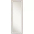 19" x 53" Non-Beveled Trio White Wash Silver Full Length on The Door Mirror - Amanti Art: Polystyrene Frame, Includes Mounting Hardware
