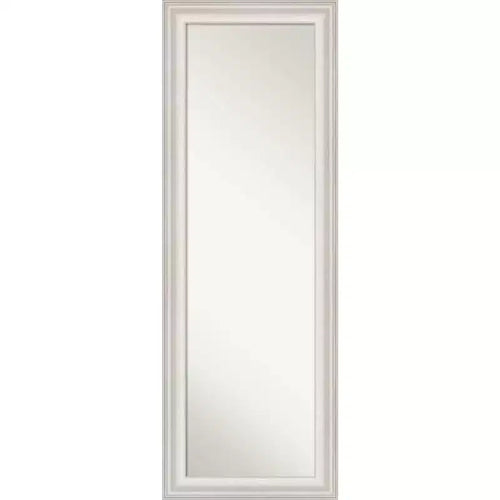 19" x 53" Non-Beveled Trio White Wash Silver Full Length on The Door Mirror - Amanti Art: Polystyrene Frame, Includes Mounting Hardware