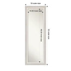 Specchio a figura intera 19" x 53" senza smussatura Trio White Wash Silver da appendere alla porta - Amanti Art: Cornice in polistirene, include hardware per il montaggio