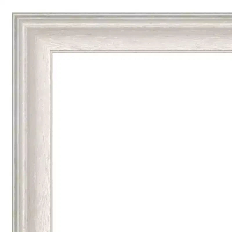 Specchio a figura intera 19" x 53" senza smussatura Trio White Wash Silver da appendere alla porta - Amanti Art: Cornice in polistirene, include hardware per il montaggio