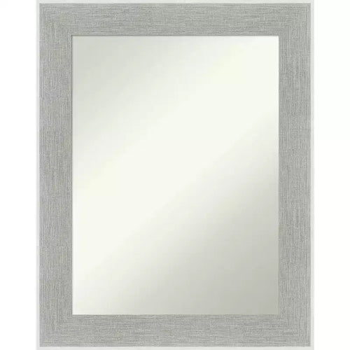 23" x 29" Non-Beveled Glam Linen Gray Wall Mirror - Amanti Art