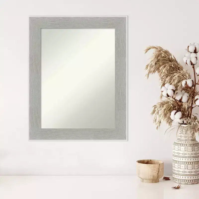 Specchio da parete senza smusso Glam Linen Gray 23" x 29" - Amanti Art
