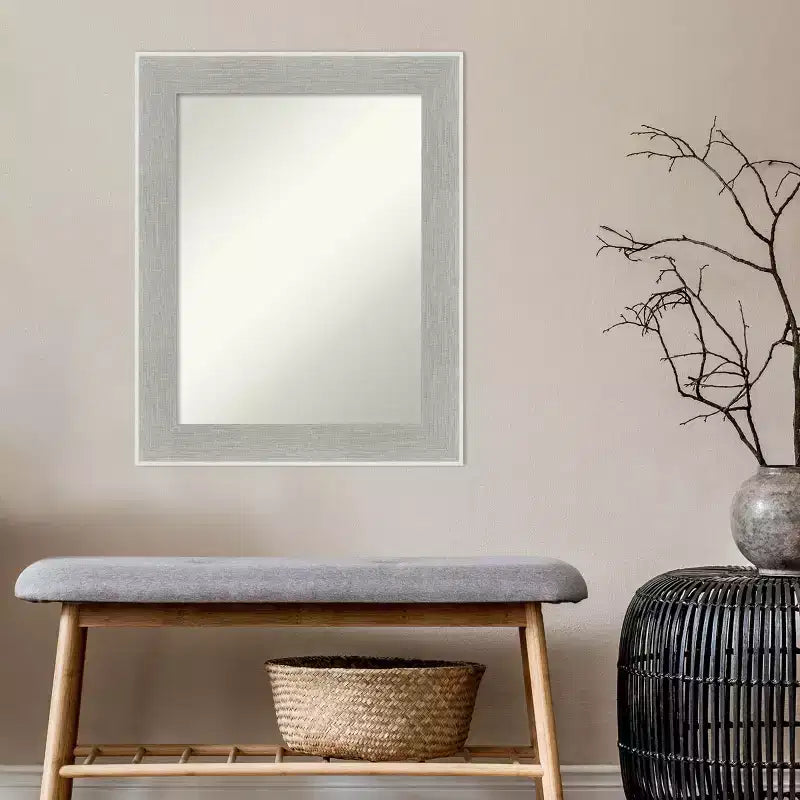 Specchio da parete senza smusso Glam Linen Gray 23" x 29" - Amanti Art