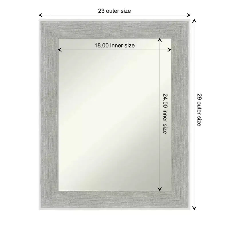 Specchio da parete senza smusso Glam Linen Gray 23" x 29" - Amanti Art