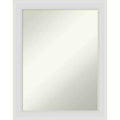 22" x 28" Non-Beveled Flair Soft White Narrow Wall Mirror - Amanti Art: Modern Rectangle, Includes Mounting Hardware