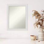 Specchio da parete senza smussatura Flair Soft White stretto 22" x 28" - Amanti Art: rettangolare moderno, include l'hardware di montaggio