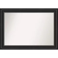 42" x 30" Non-Beveled Ridge Black Wall Mirror - Amanti Art