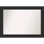 42" x 30" Non-Beveled Ridge Black Wall Mirror - Amanti Art