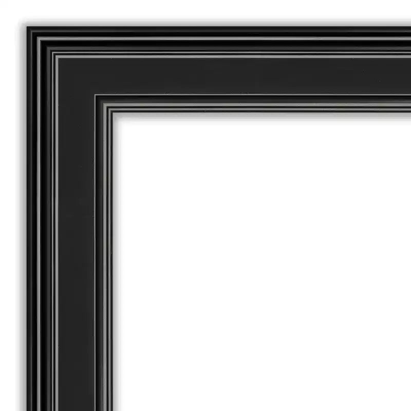 Specchio da parete nero 42" x 30" Non-Beveled Ridge - Amanti Art