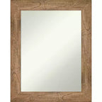 24" x 30" Non-Beveled Owl Brown Wood Wall Mirror - Amanti Art: Modern Rectangular, Includes Mount Hardware