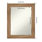 Specchio da parete in legno marrone gufo senza smussatura 24" x 30" - Amanti Art: rettangolare moderno, hardware di montaggio incluso