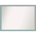 40" x 29" Non-Beveled Sky Blue Rustic Wood Wall Mirror - Amanti Art: Includes Mounting Hardware, Rectangle Shape