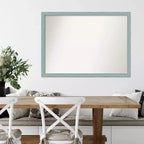 Specchio da parete rustico Amanti Art 40" x 29" in legno azzurro senza smussatura - include hardware di montaggio, forma rettangolare