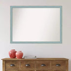 Specchio da parete rustico Amanti Art 40" x 29" in legno azzurro senza smussatura - include hardware di montaggio, forma rettangolare