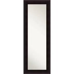 20" x 54" Non-Beveled Portico Espresso Wood on The Door Mirror - Amanti Art: Over Door, Full Body, Long Rectangle Mirror