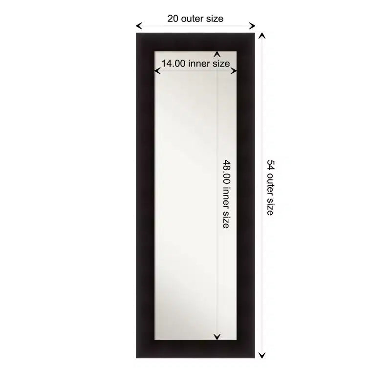 Specchio da porta in legno Espresso Portico Amanti Art 51 cm x 137 cm senza smussatura - Sopraporta, intero, a rettangolo lungo