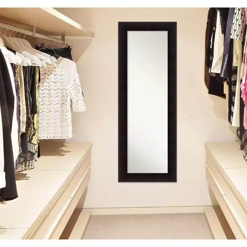 Specchio da porta in legno Espresso Portico Amanti Art 51 cm x 137 cm senza smussatura - Sopraporta, intero, a rettangolo lungo