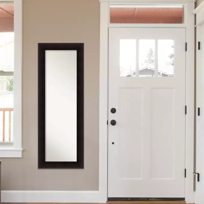 Specchio da porta in legno Espresso Portico Amanti Art 51 cm x 137 cm senza smussatura - Sopraporta, intero, a rettangolo lungo