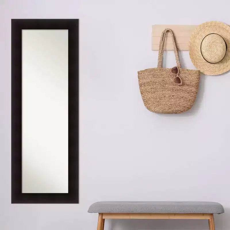 Specchio da porta in legno Espresso Portico Amanti Art 51 cm x 137 cm senza smussatura - Sopraporta, intero, a rettangolo lungo