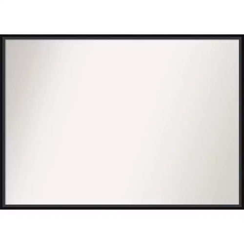 39" x 28" Non-Beveled Lucie Black Wood Wall Mirror - Amanti Art