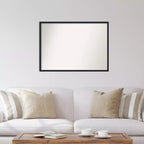 Specchio da parete in legno nero Lucie senza smussature 39" x 28" - Amanti Art