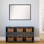 Specchio da parete in legno nero Lucie senza smussature 39" x 28" - Amanti Art
