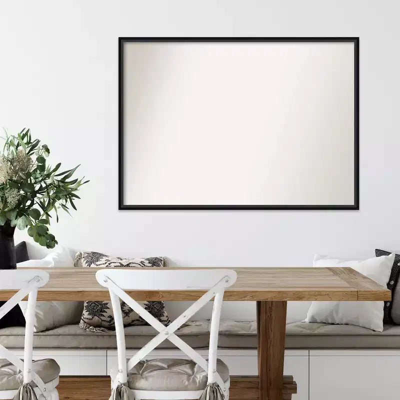 Specchio da parete in legno nero Lucie senza smussature 39" x 28" - Amanti Art