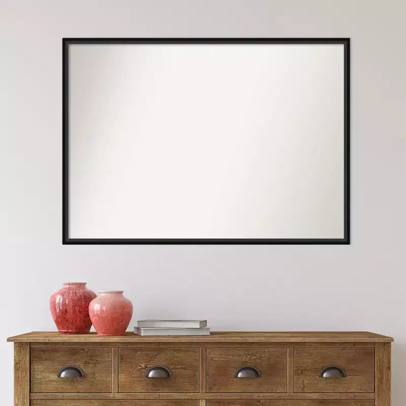 Specchio da parete in legno nero Lucie senza smussature 39" x 28" - Amanti Art