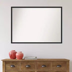 Specchio da parete in legno nero Lucie senza smussature 39" x 28" - Amanti Art