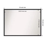 Specchio da parete in legno nero Lucie senza smussature 39" x 28" - Amanti Art
