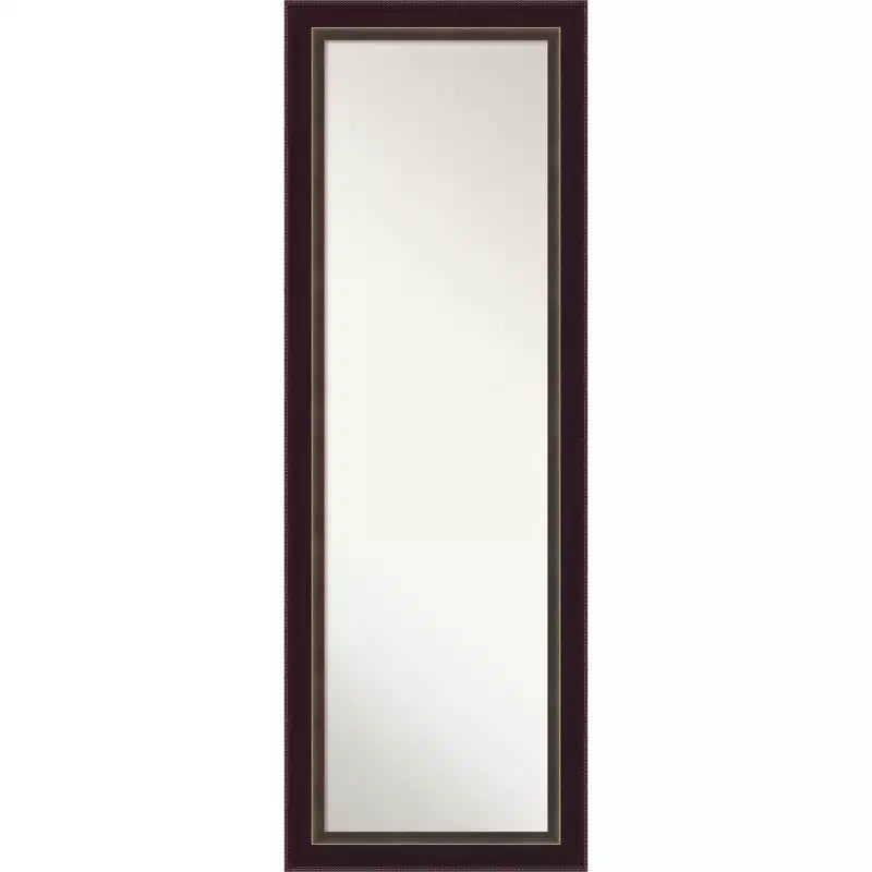 18" x 52" Non-Beveled Signore Bronze Wood on The Door Mirror - Amanti Art: Over-the-Door, Wall-Mounted