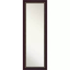 18" x 52" Non-Beveled Signore Bronze Wood on The Door Mirror - Amanti Art: Over-the-Door, Wall-Mounted