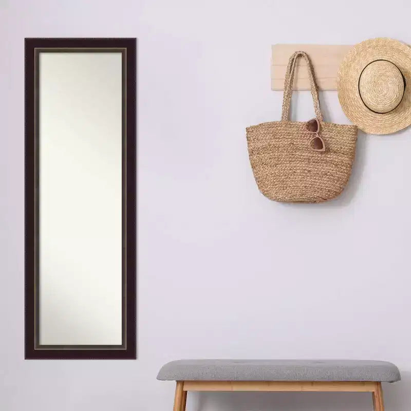 Specchio da porta 45,7 x 132 cm Signore Bronze non smussato in legno – Amanti Art: Da appendere alla porta, da parete