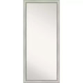 28" x 64" Non-Beveled Flair Silver Patina Leaner Mirror - Amanti Art