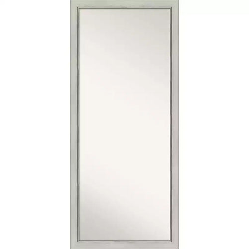 28" x 64" Non-Beveled Flair Silver Patina Leaner Mirror - Amanti Art