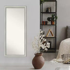 Specchio da appoggio Flair non smussato 28" x 64" in patina d'argento - Amanti Art