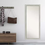Specchio da appoggio Flair non smussato 28" x 64" in patina d'argento - Amanti Art