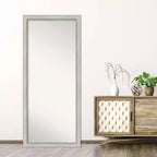 Specchio da appoggio Flair non smussato 28" x 64" in patina d'argento - Amanti Art