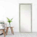 Specchio da appoggio Flair non smussato 28" x 64" in patina d'argento - Amanti Art