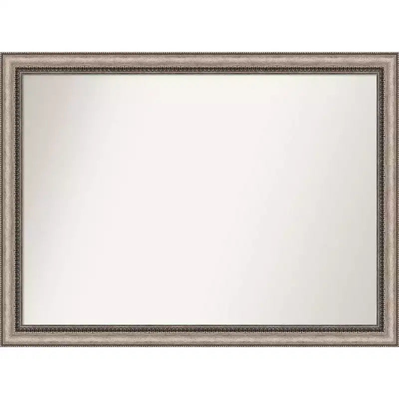 42" x 31" Non-Beveled Lyla Ornate Silver Wall Mirror - Amanti Art: Large Rectangular, Decorative, Polystyrene Frame