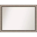 42" x 31" Non-Beveled Lyla Ornate Silver Wall Mirror - Amanti Art: Large Rectangular, Decorative, Polystyrene Frame