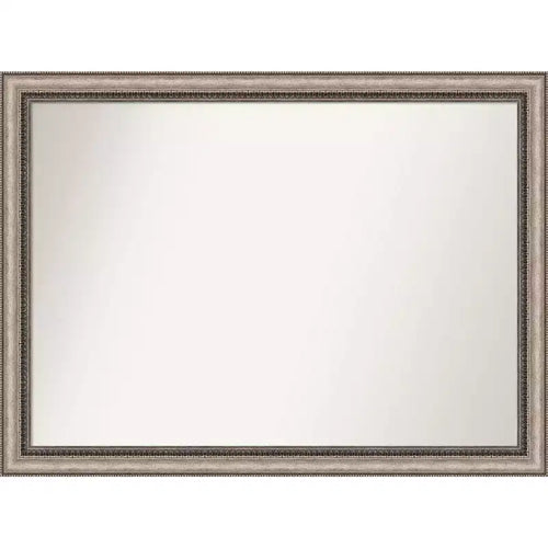 42" x 31" Non-Beveled Lyla Ornate Silver Wall Mirror - Amanti Art: Large Rectangular, Decorative, Polystyrene Frame