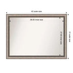 Specchio da parete Lyla Ornate Silver non smussato da 42" x 31" - Amanti Art: Grande rettangolare, decorativo, cornice in polistirolo